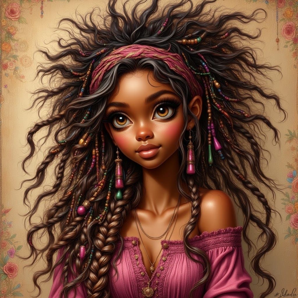 Wakanda-Style Portrait of a Young Black Woman