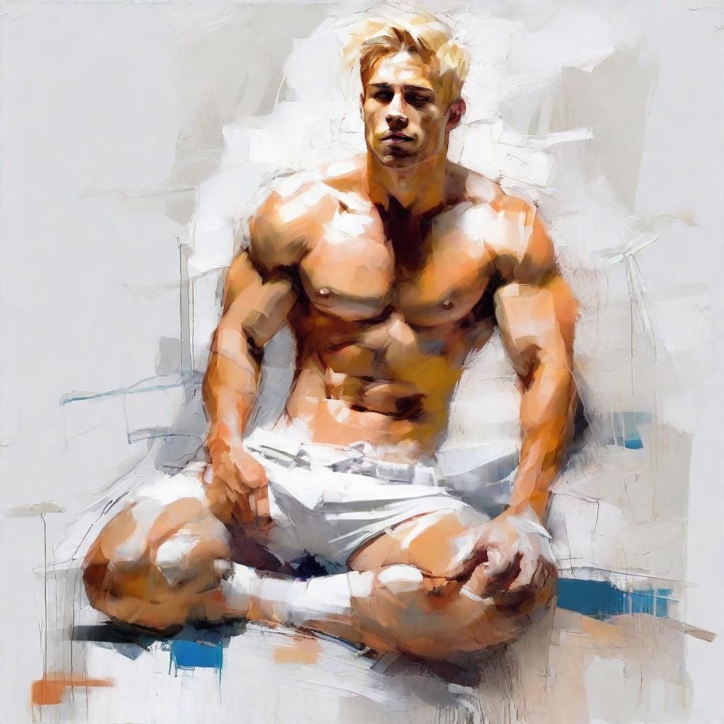 Dreamy Man's Sketch in Distressed Grunge Style