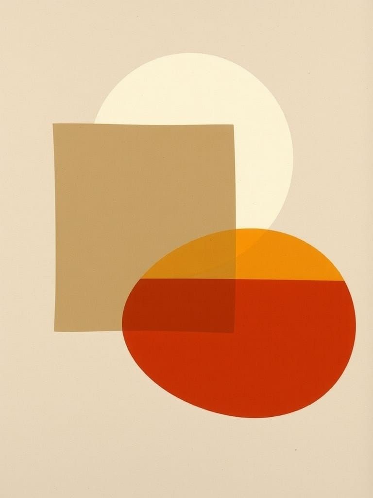 Minimalist Composition with Geometric Forms and Subtle Textu...