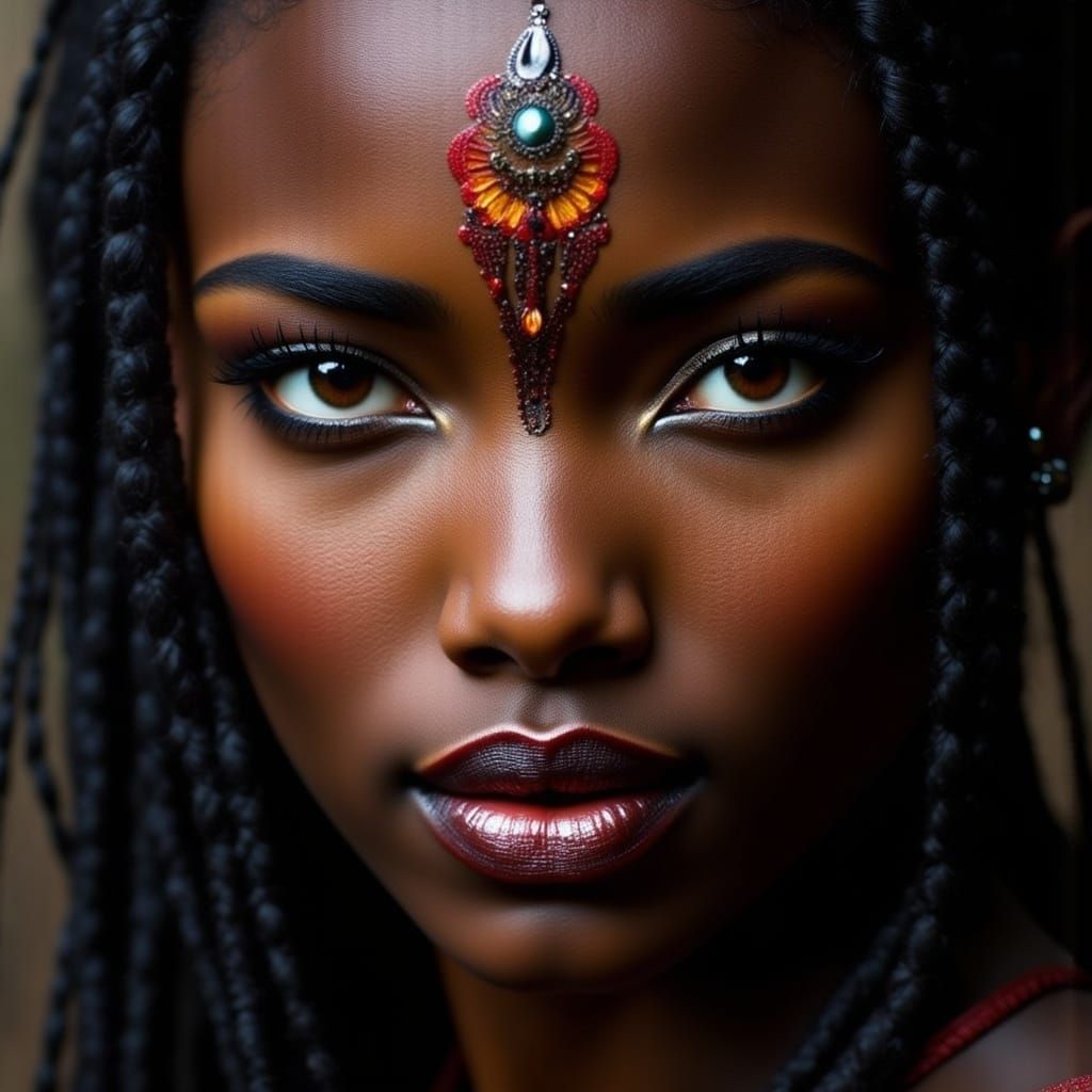 Striking Portrait of a Woman with Tribal Markings