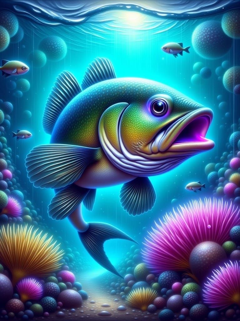 Neon Underwater Chase with Glowing Muskie