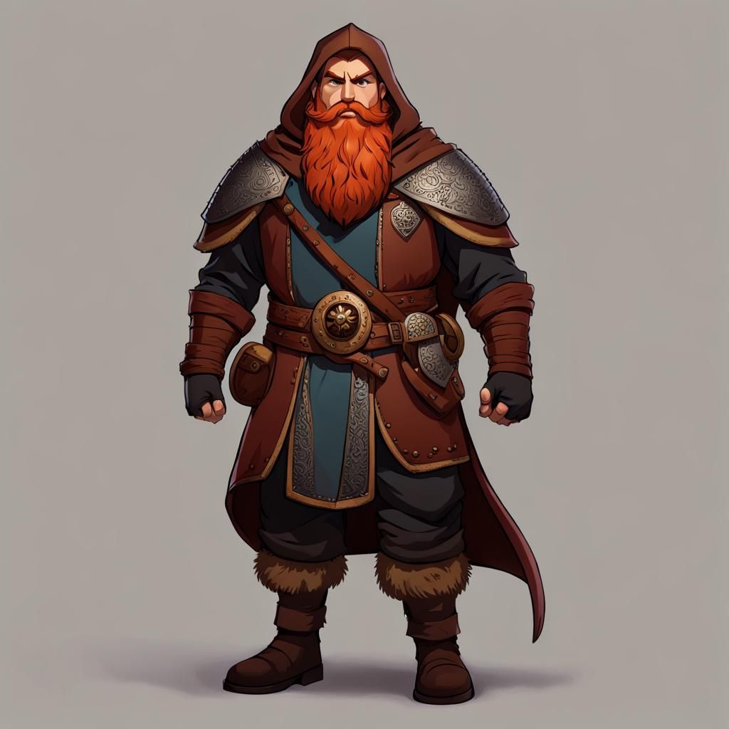 DND Dwarf Rogue with Viking Beard