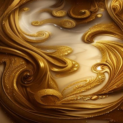 Magical Swirling Marble World in Rococo Style