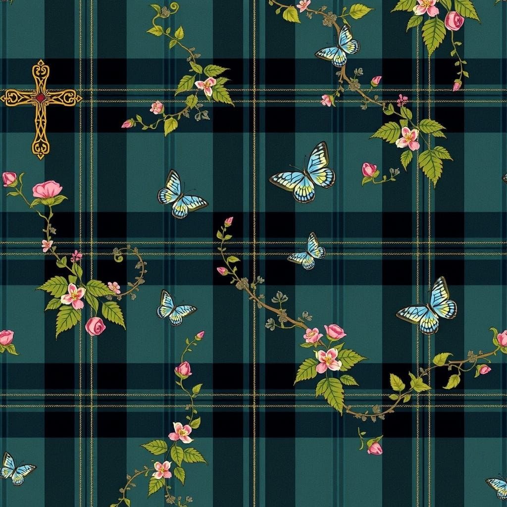 Mystical Floral Tapestry in Celtic and Paisley Styles