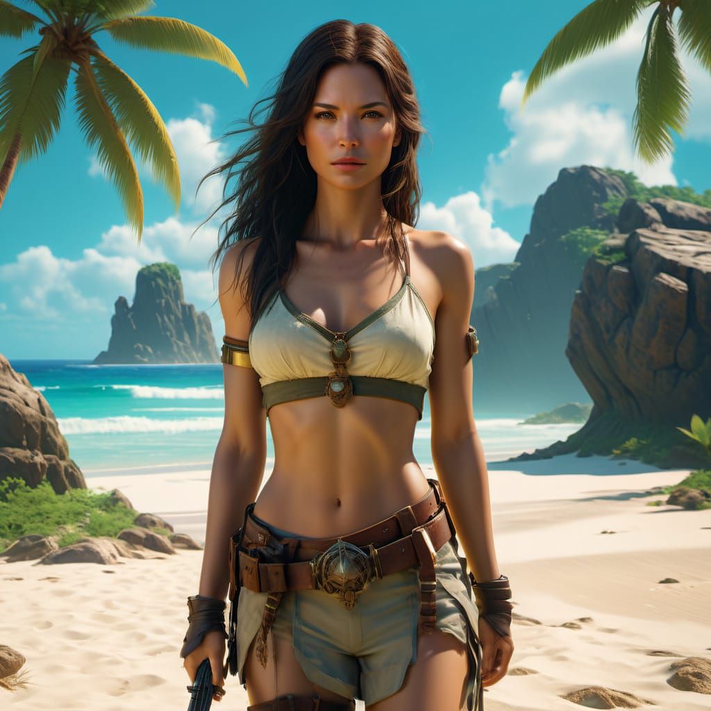 Kate Austen: Determined Heroine in Desolate Island Landscape