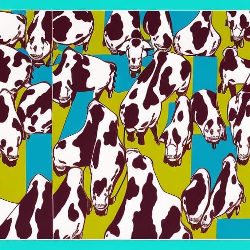 Cows in Space Billboard: Pop Art Screen Print