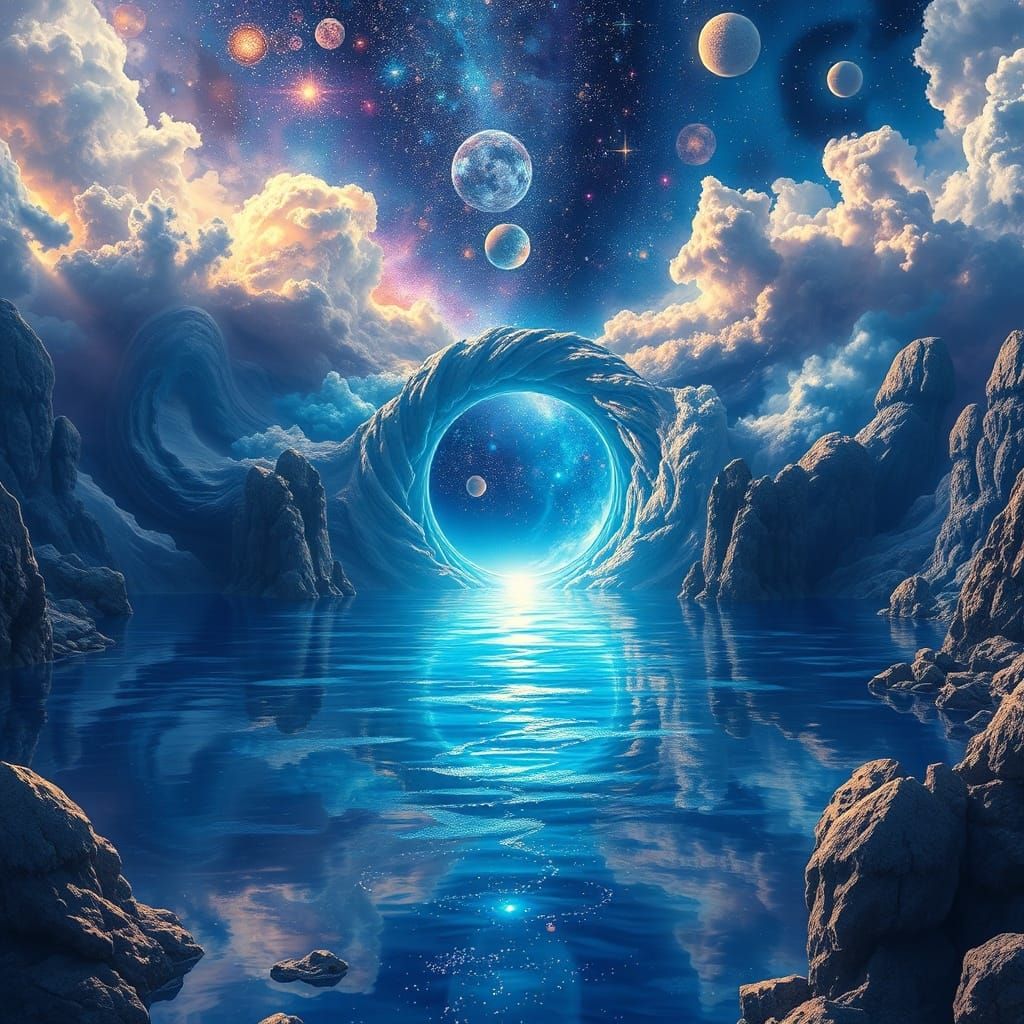Blue Lake Fantasy Portal to Parallel Universe