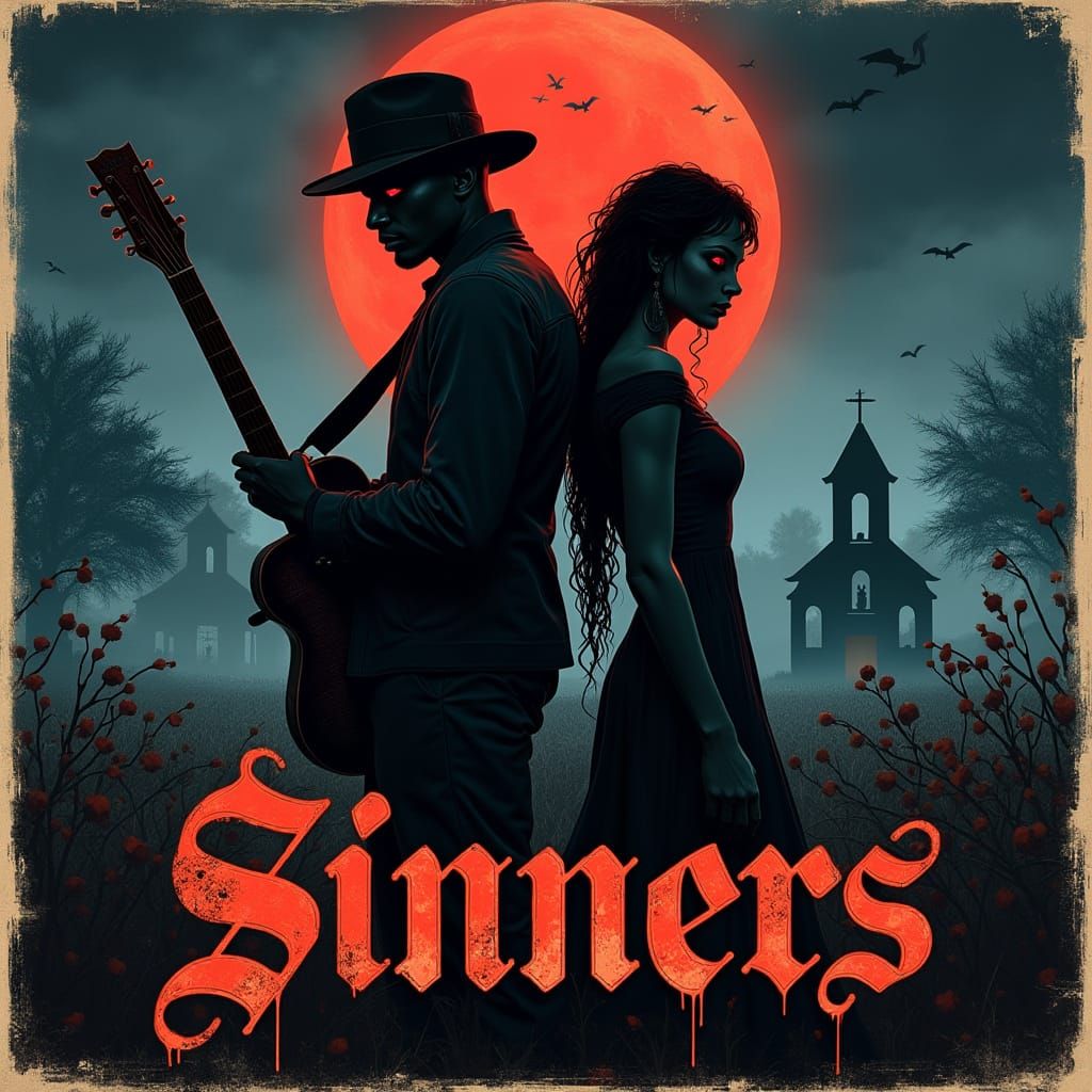 Afro-Gothic Horror Movie Poster: Sinners