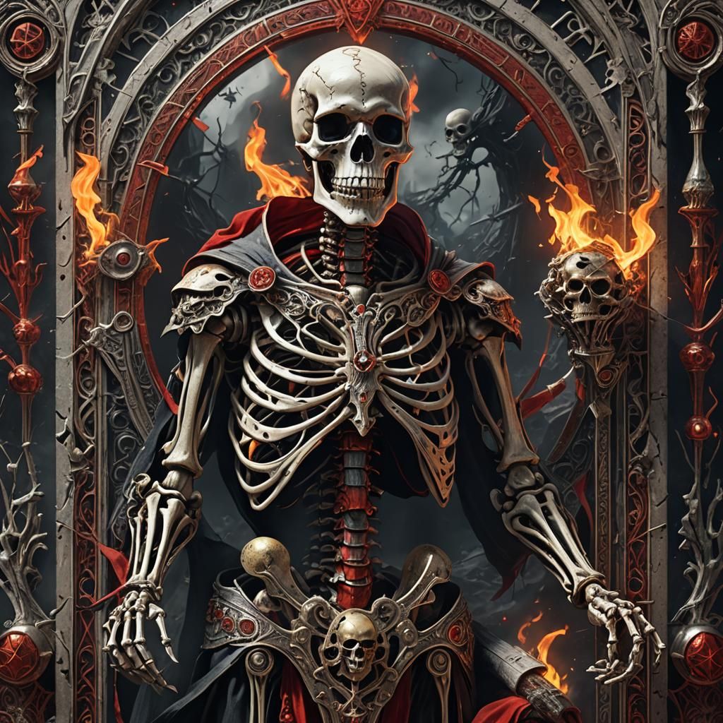 Tarot Card The Strenght: Esoteric Dark Fantasy Art