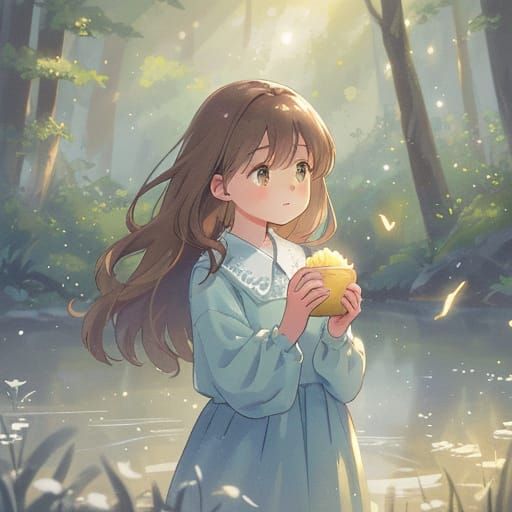 Majestic Goddess in Serene Landscape