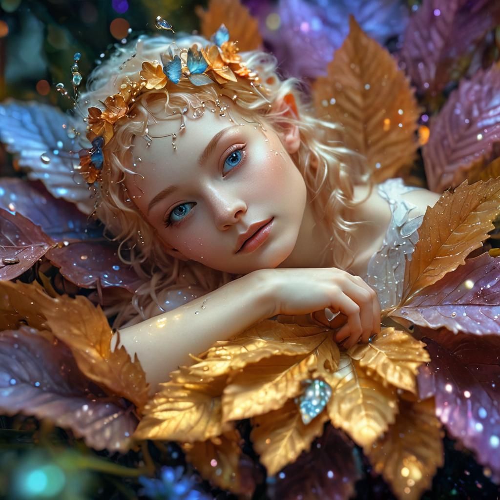 Enchanted Fairy Portrait in Surreal Oil Painting