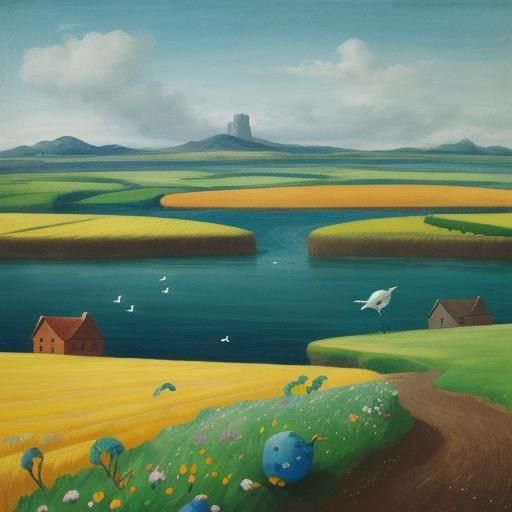 Surreal Seascape Inspired by Miró and Gainsborough