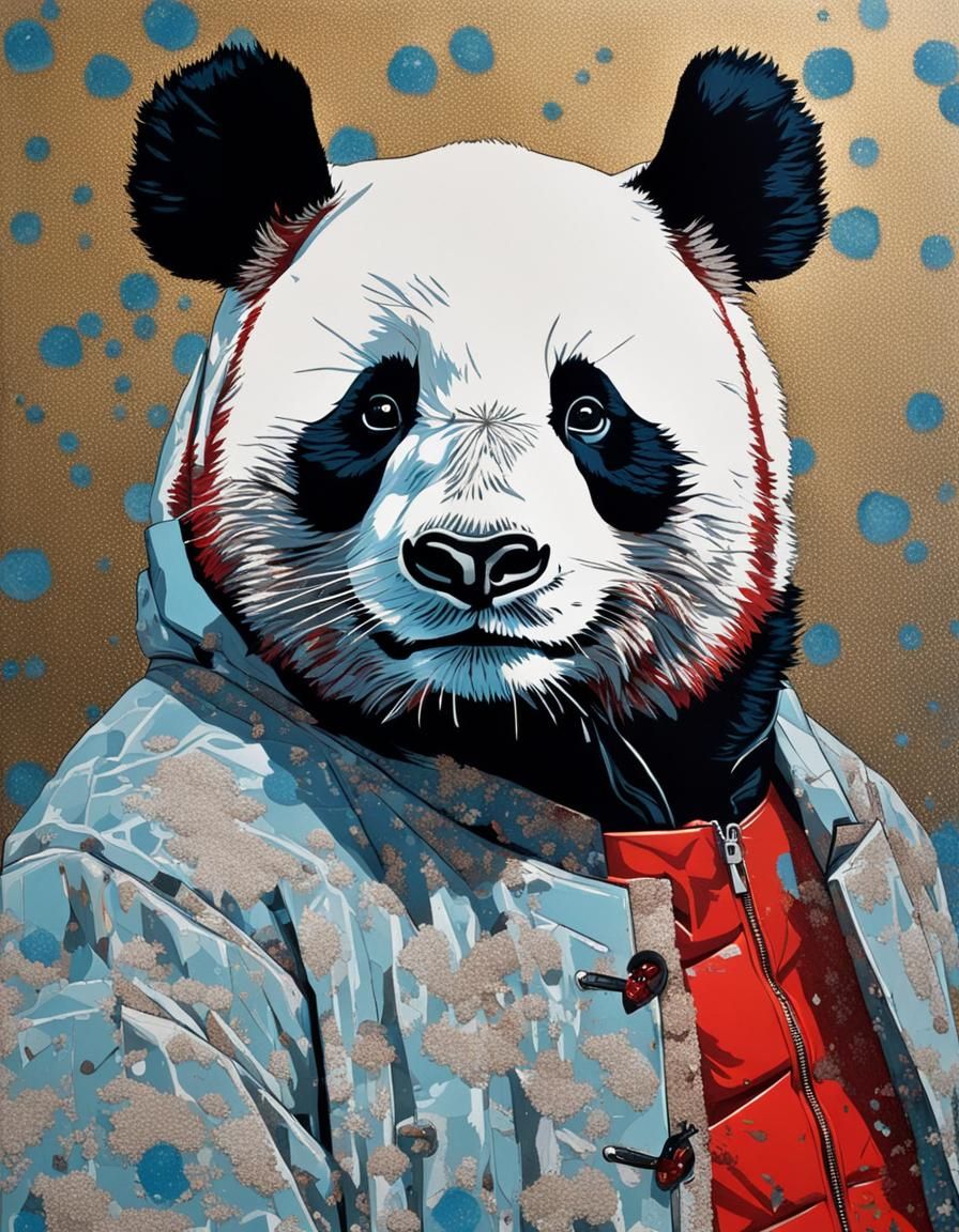 Panda as Cardinal de Mazarin Portrait