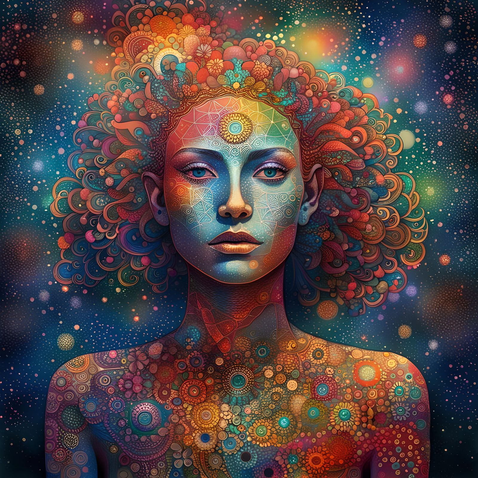 Pointillism model to front