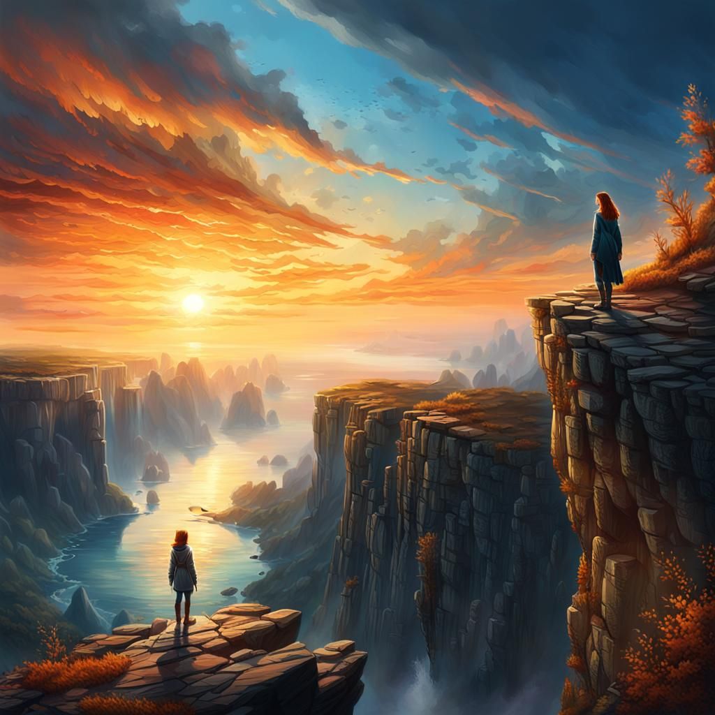 Breathtaking Sunrise Reveals Fantasy Landscape in Digital Ar...