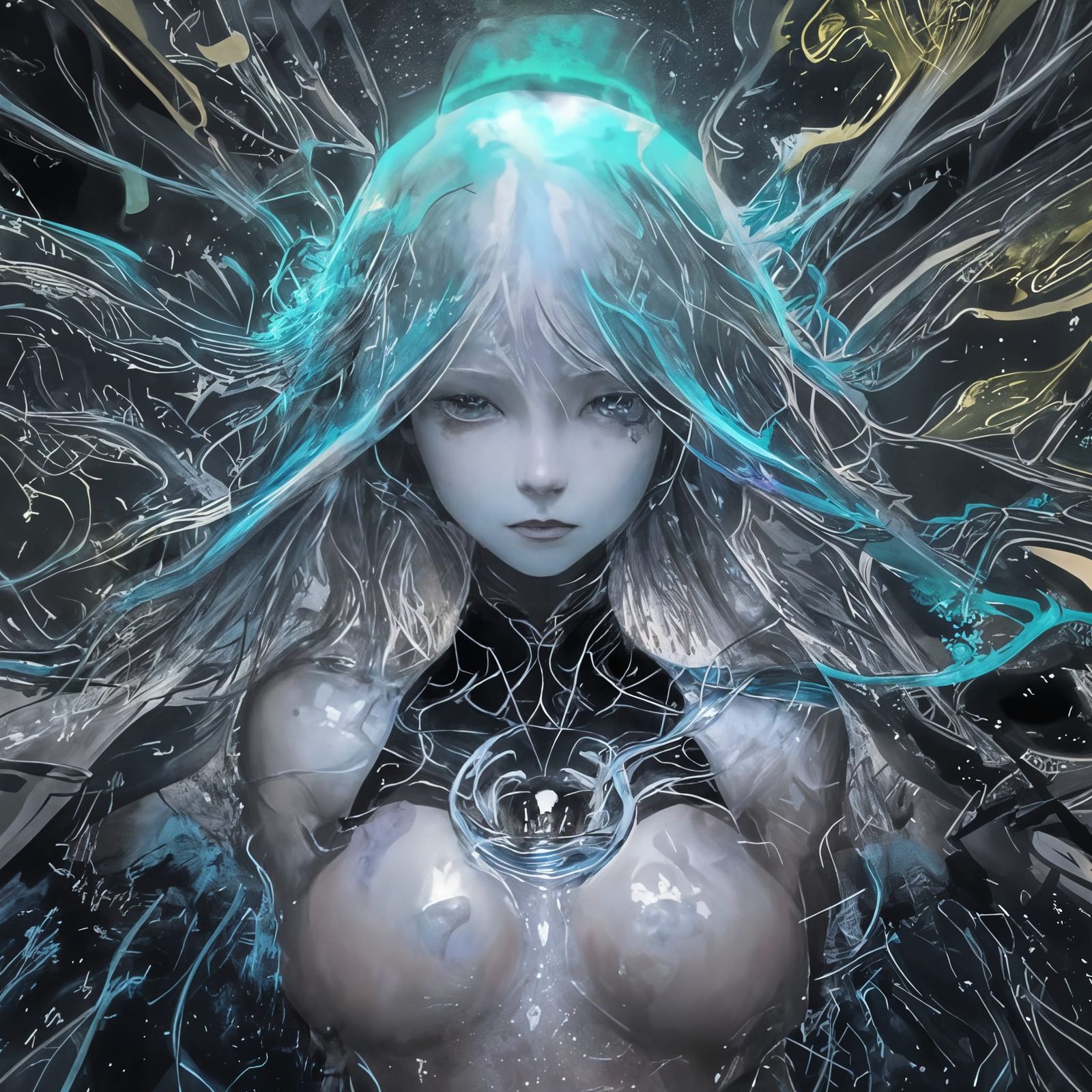 Dreamcore Goddess in Ethereal, Glowing Glass