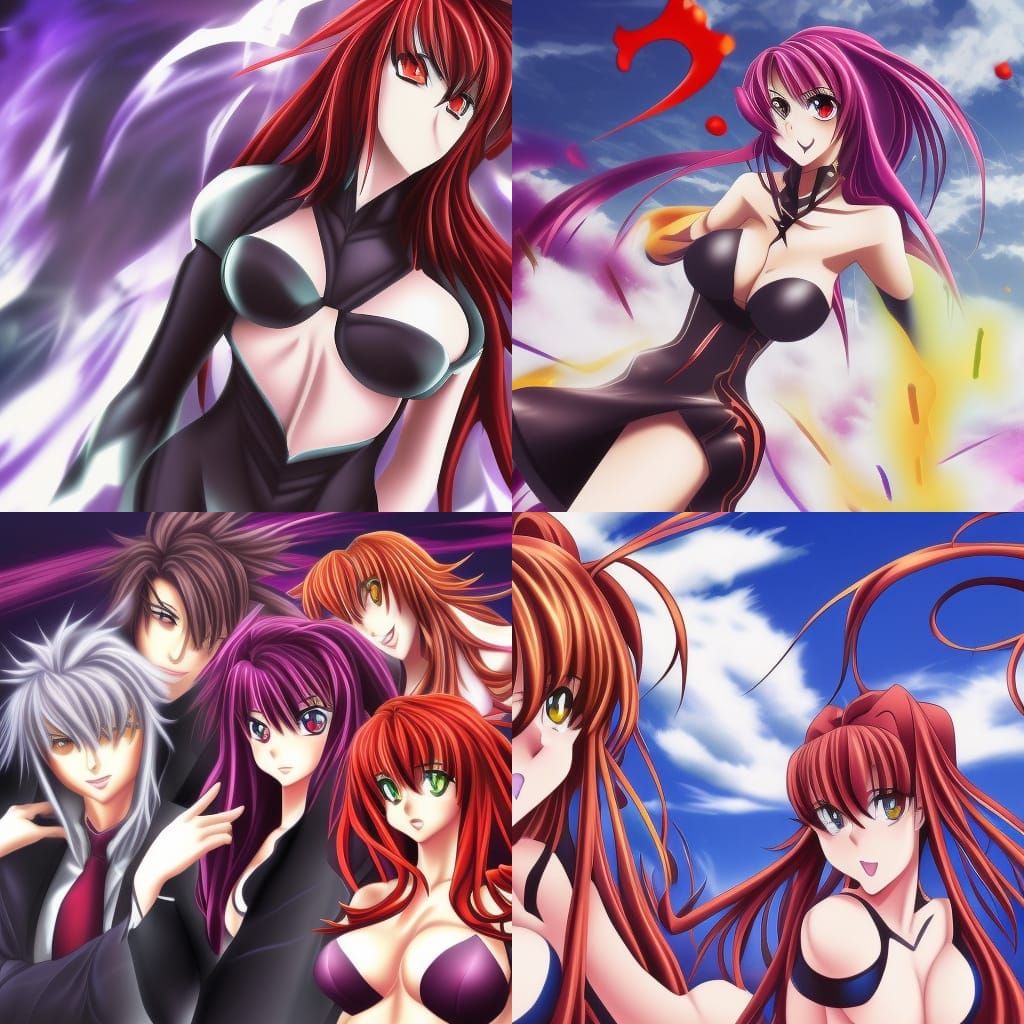 High School DxD Character in Hyperrealistic Splash Art