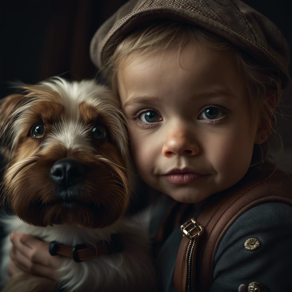Toddler and Dog Portrait in Natural Light