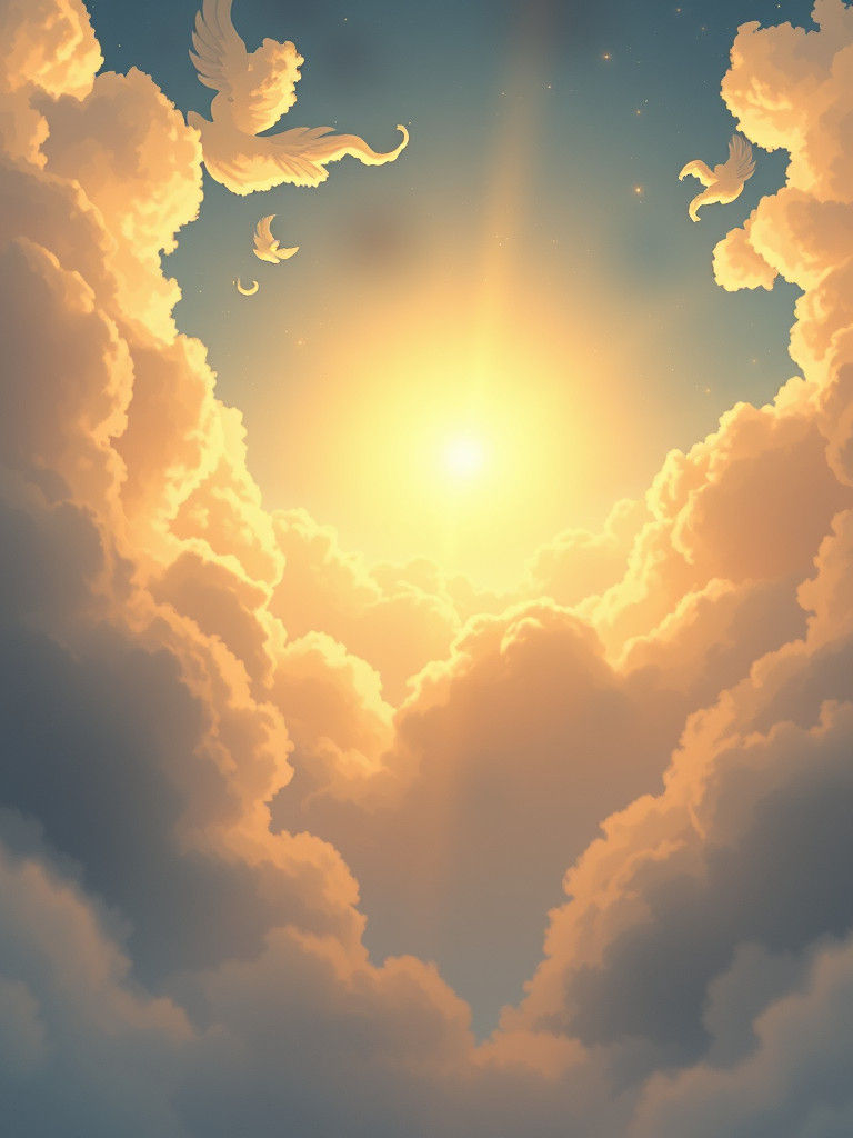 Heavenly Father Figure in Warm, Gentle Light