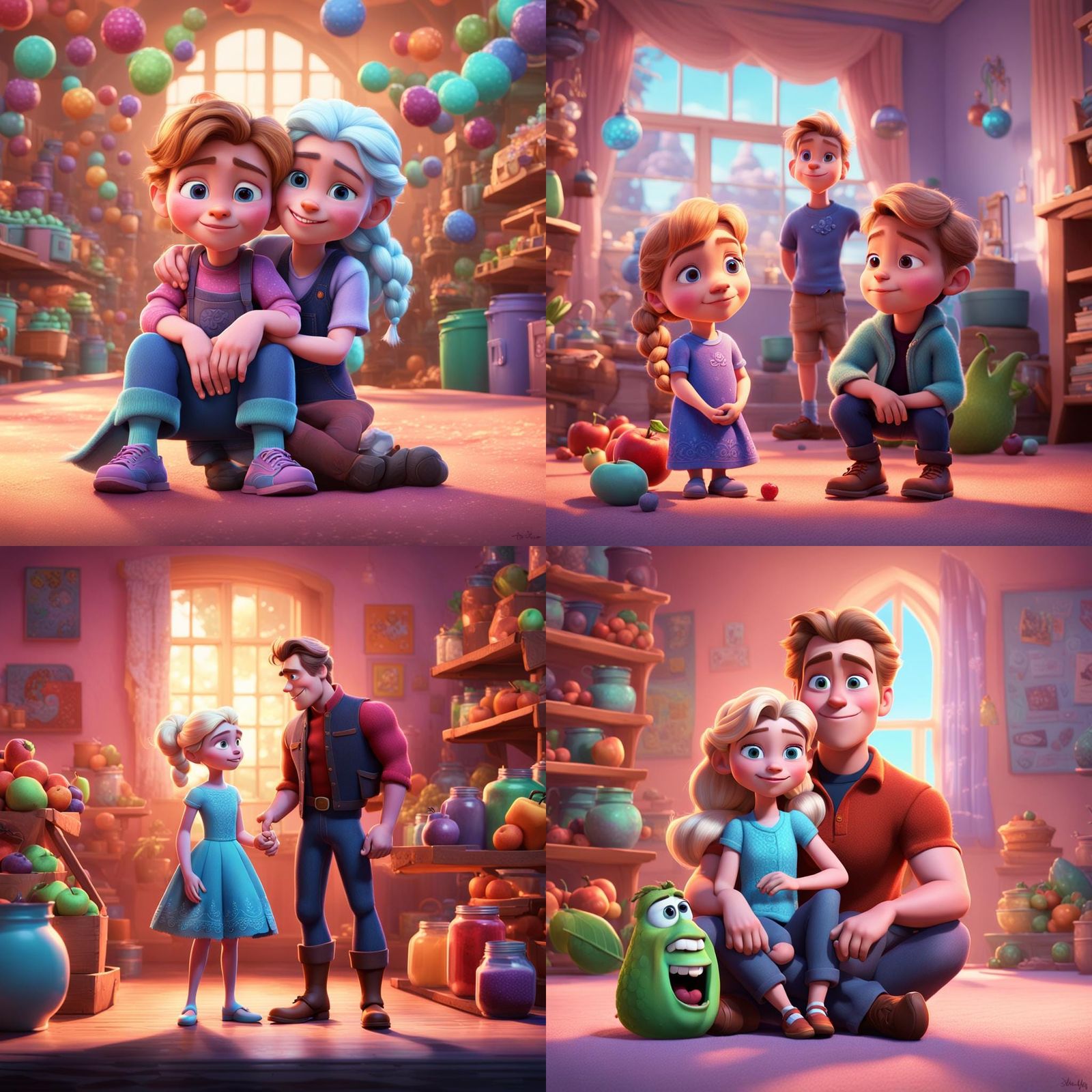 Arnold and Helga's Children: A Pixar-Style 3D Portrait