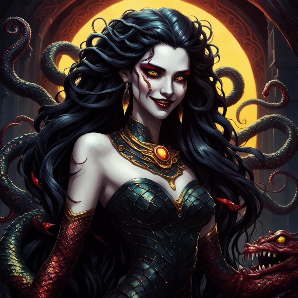 Medusa in Dark Fantasy Concept Art