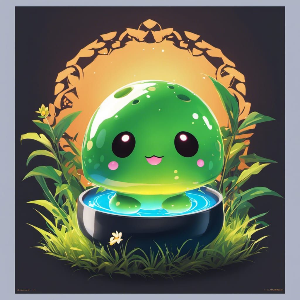 Chibi Slime Flower in Anime Style