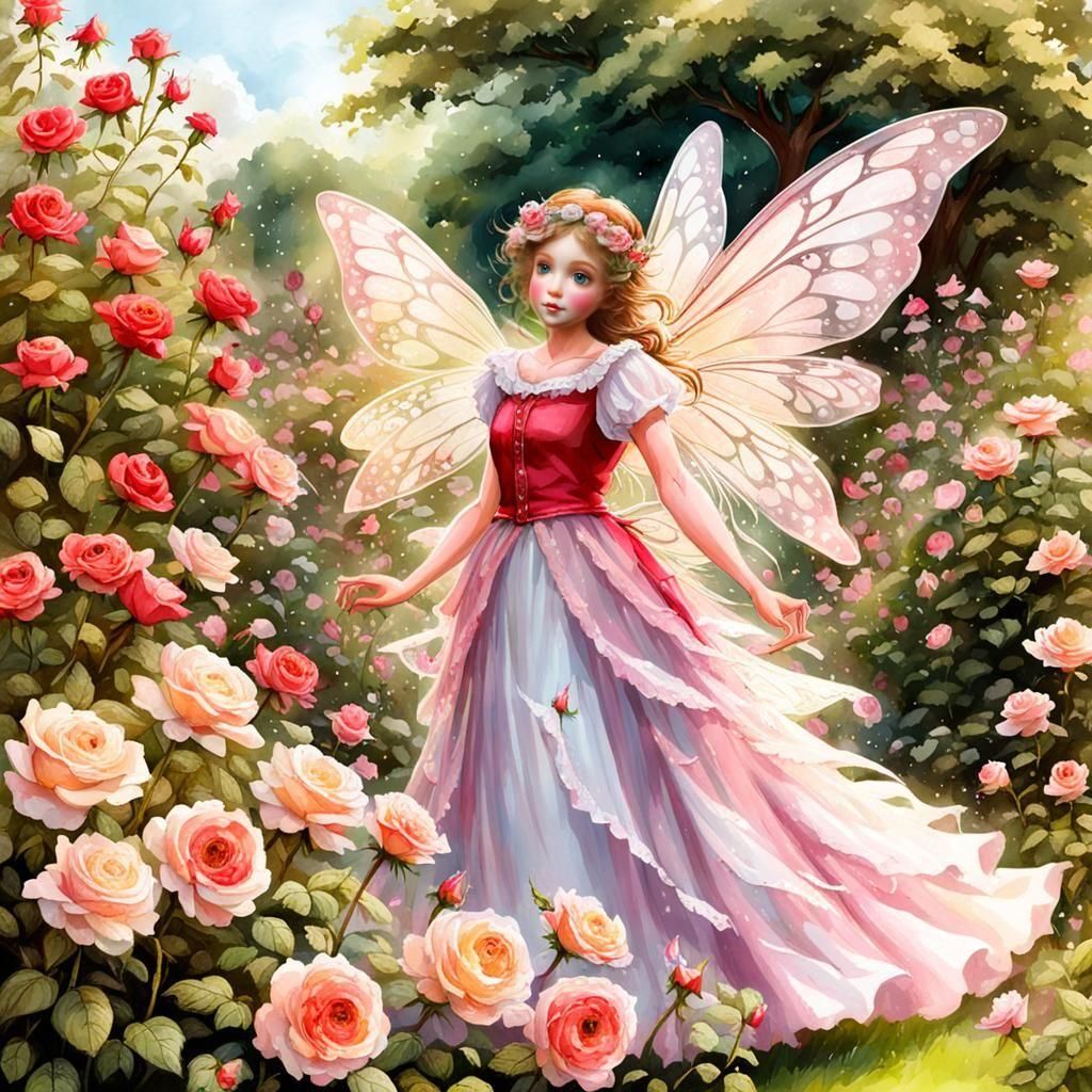 Rose Fairy in English Country Garden