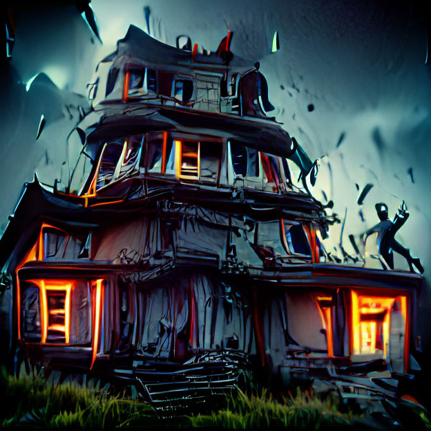 Eerie Haunted House on a Hilltop