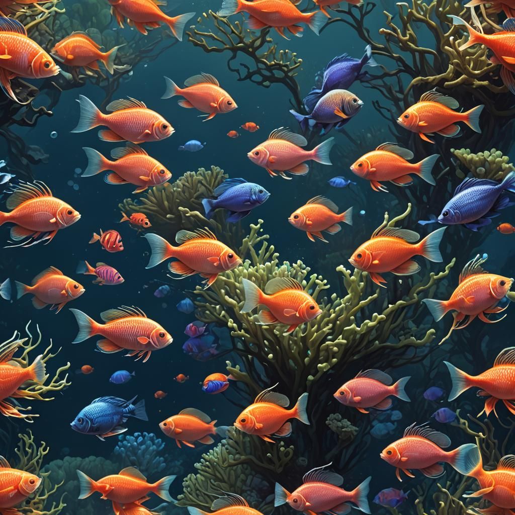 Tropical Fish Glides Through Ethereal Ocean