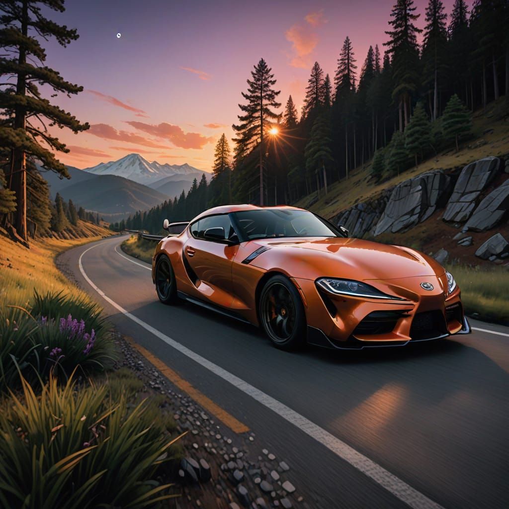 Nitro Yellow Supra MK5 Conquers Mountain Pass