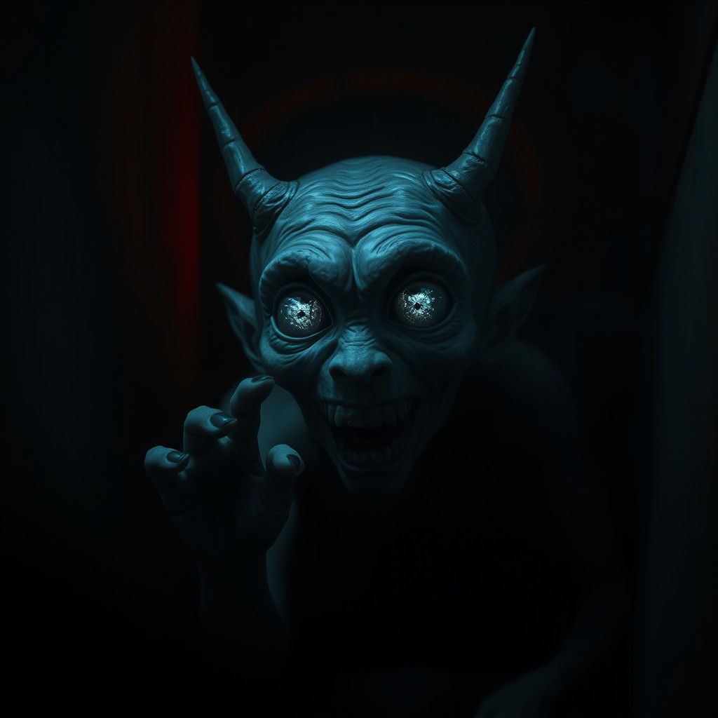 Eerie Tooth Fairy in Dark Child's Room