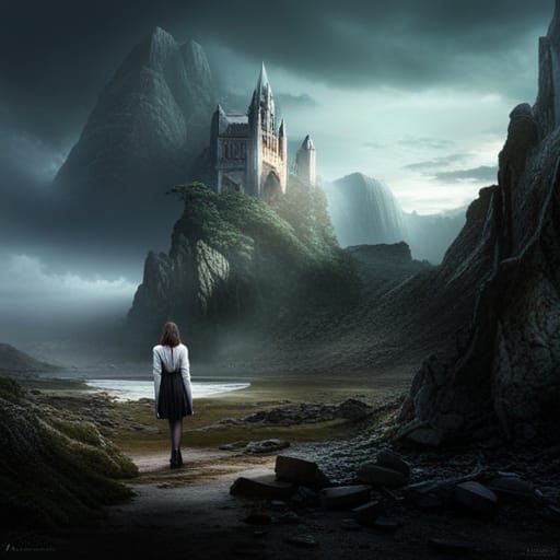 Gothic Young Woman at Play: A Digital Masterpiece