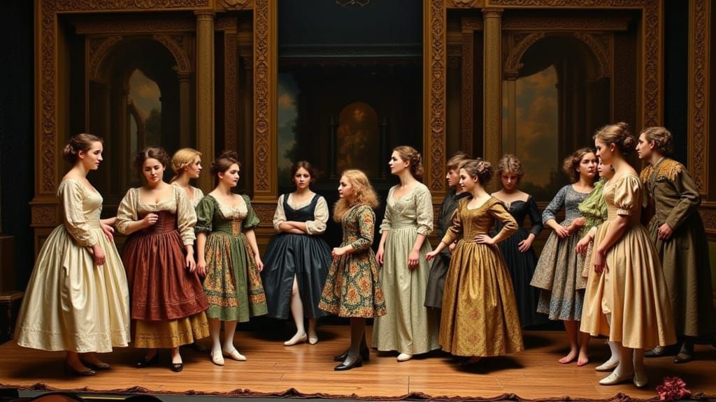 Moliere's Troupe Performs on Ornate Baroque Stage