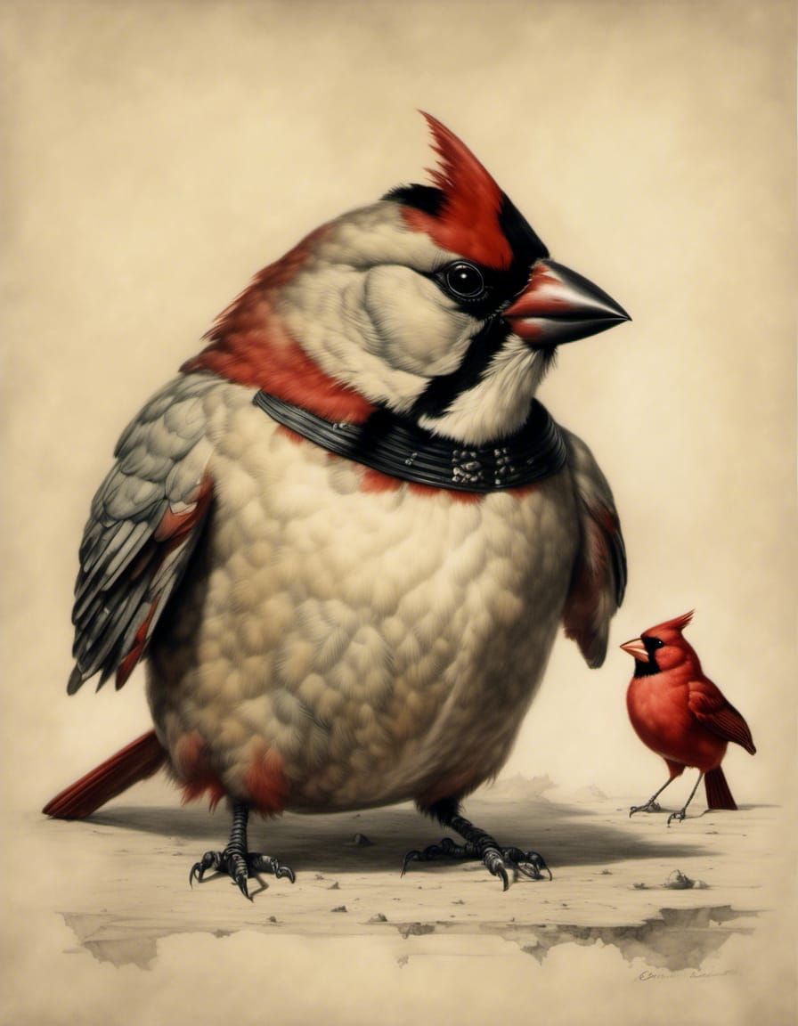 Magical Rainbow Cardinal Portrait