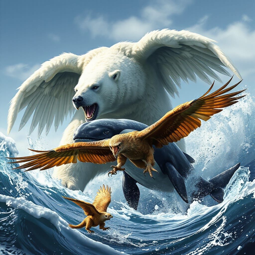 Epic Clash of Colossal Creatures: Polar Bear, Eagle, Killer ...