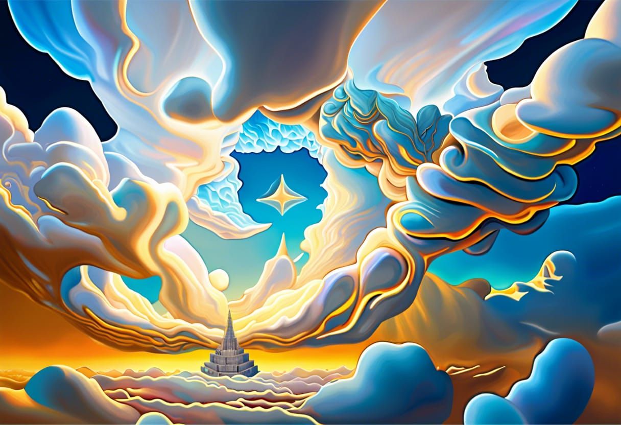 Surreal Temple of Life and Death in Astral Aurora