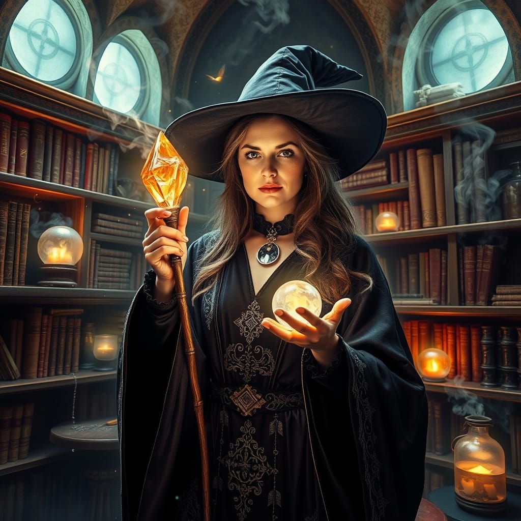 Enchantress of Arcane Wonders in a Magical Alchemist's Sanct...