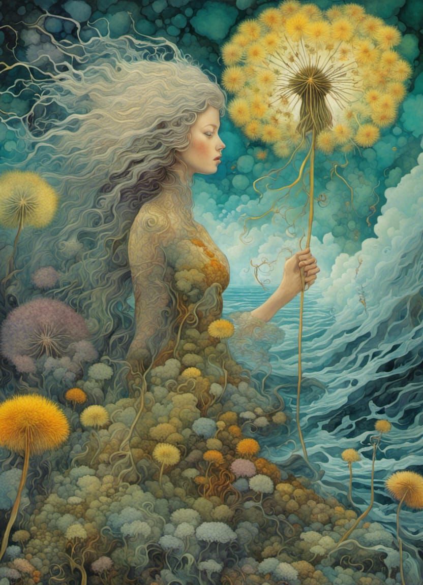 fantasy dandelion woman