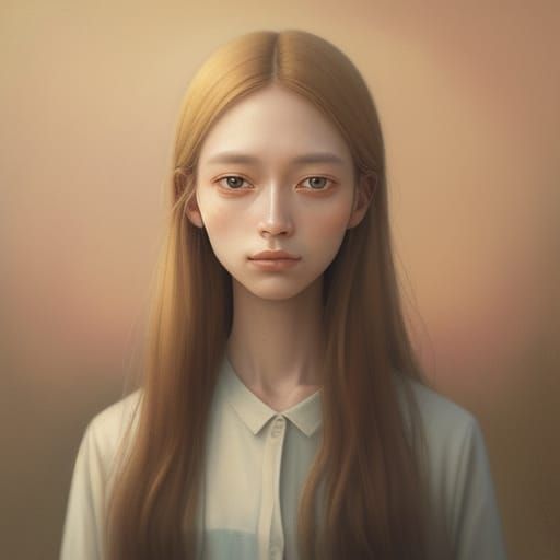 Dreamlike Oil Painting of a Solitary Figure in Golden Light