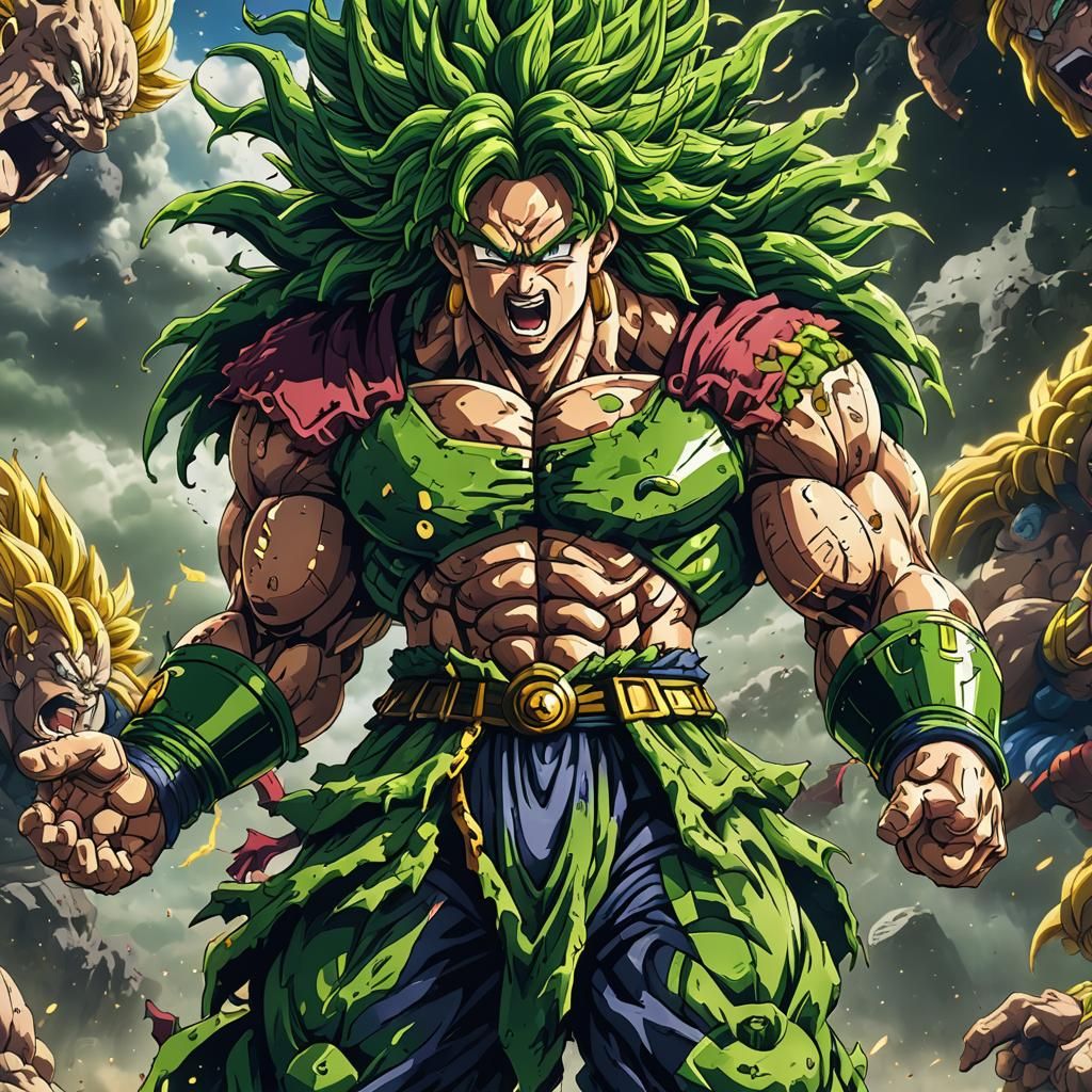 Broly Pixel Art Walking Animation in Matte Painting Style