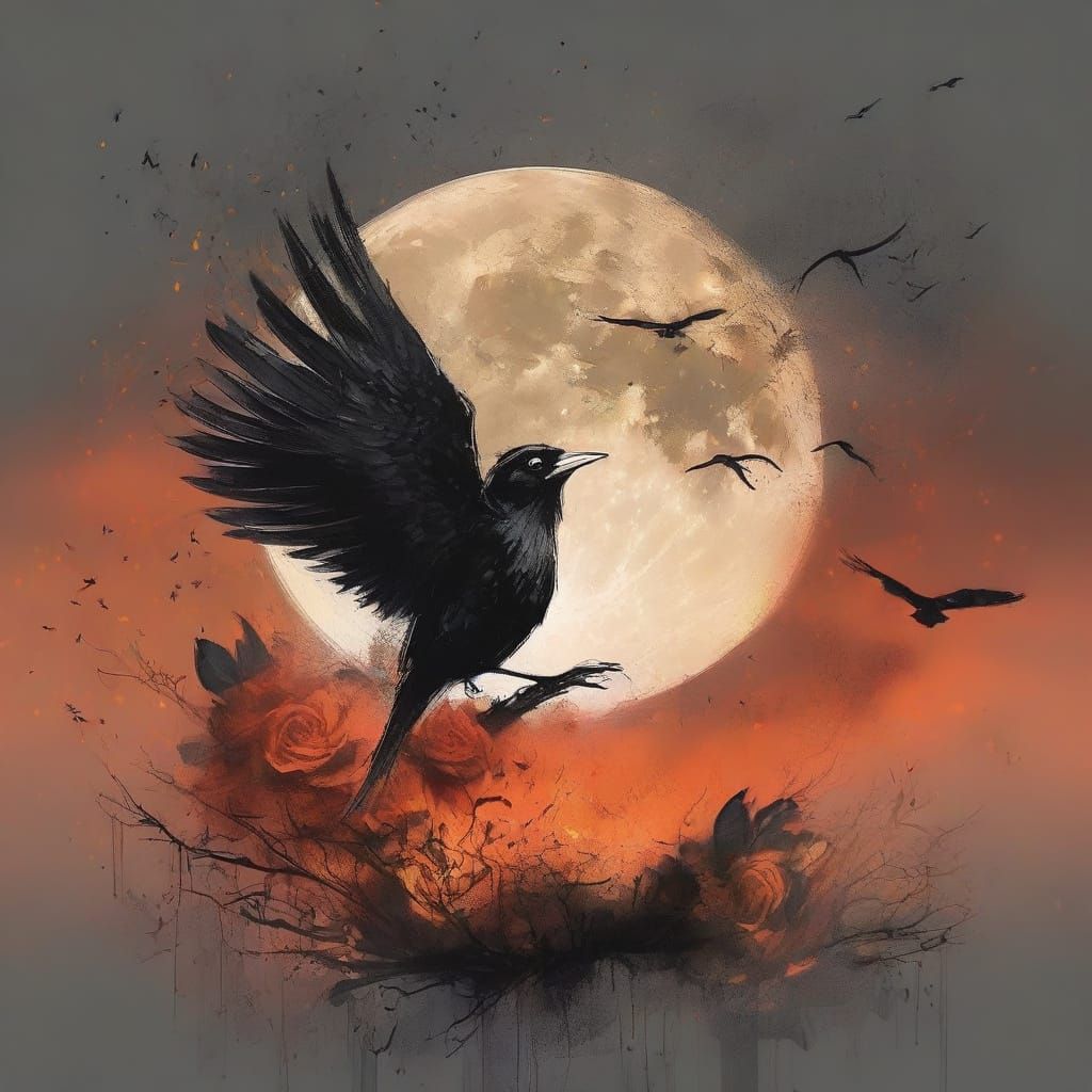 Gothic Rock Goddess with Flower Crown and Guitar