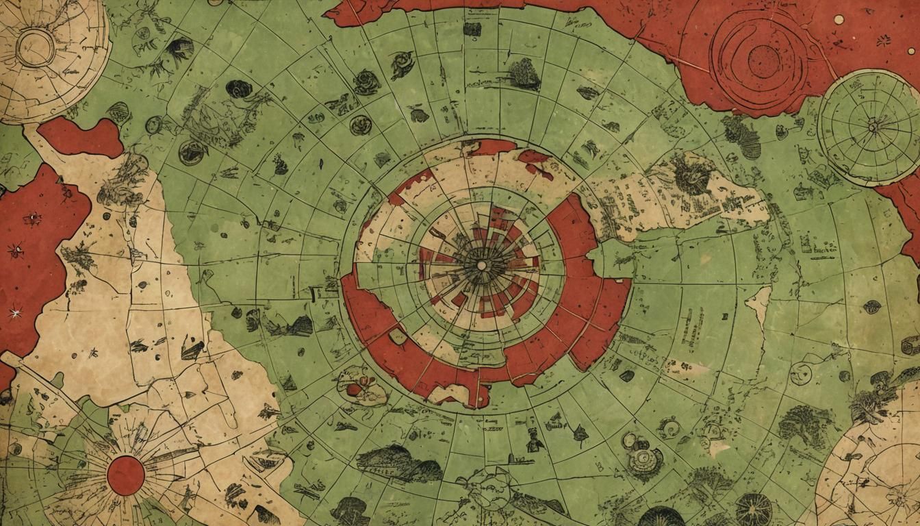 Retrofuturistic Mars Map in Vibrant Comic Book Style