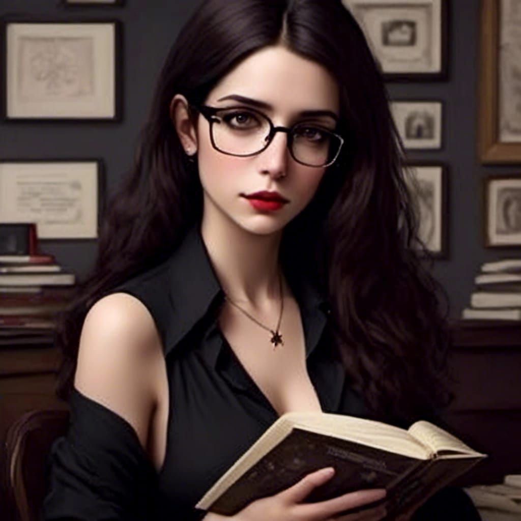 Portrait of a Woman Reading in Her Office