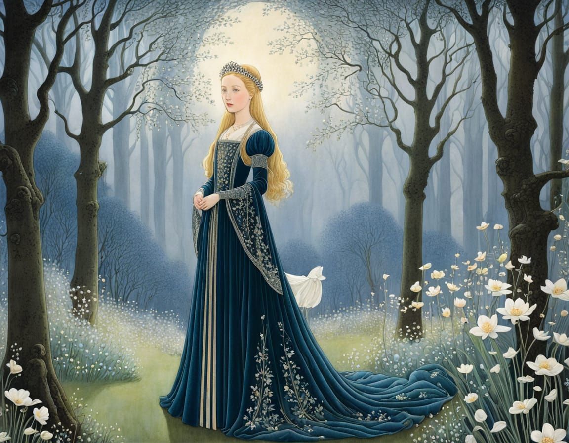 Medieval Princess in Elegant Renaissance Style