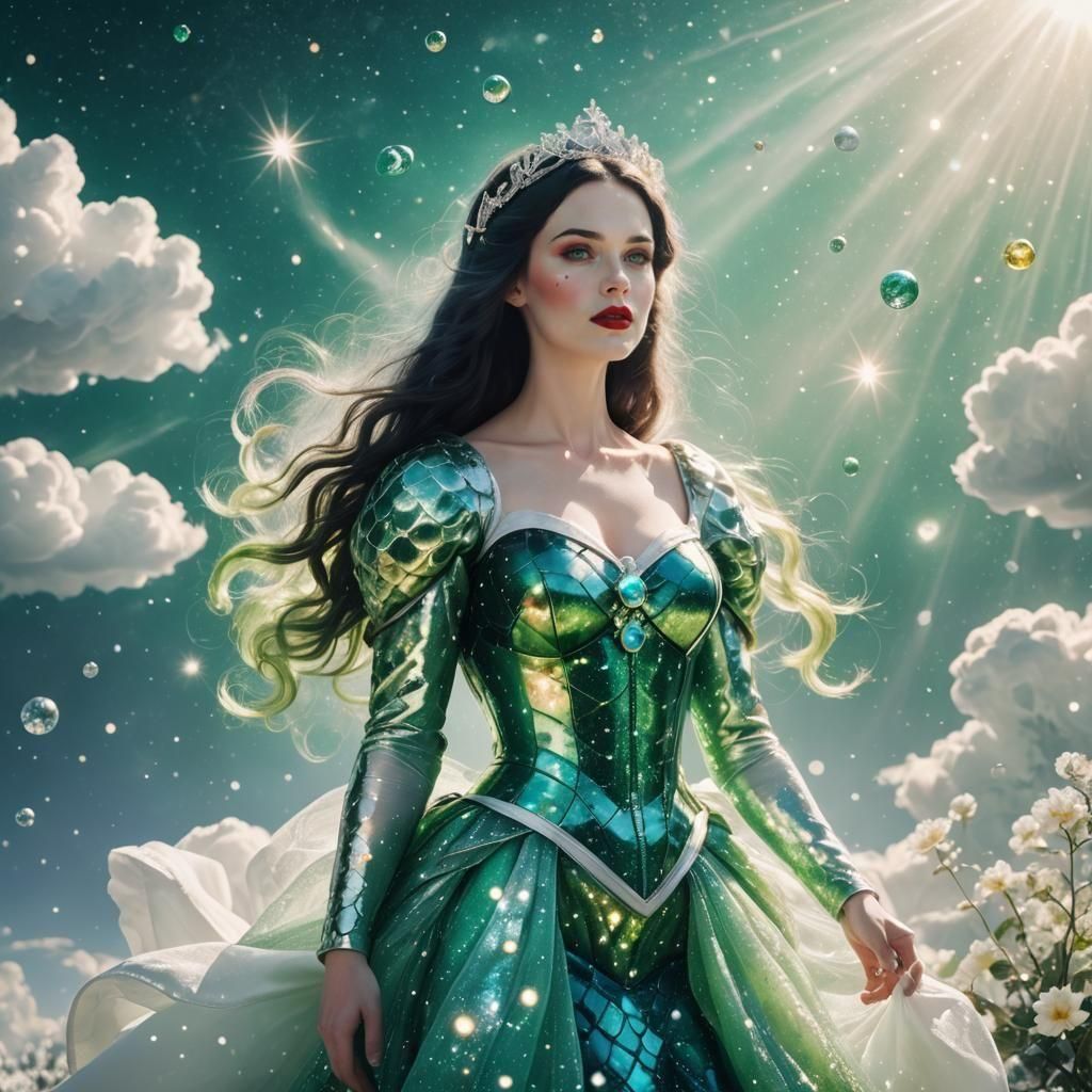 Snow White as Cosmonaut Mermaid in Space