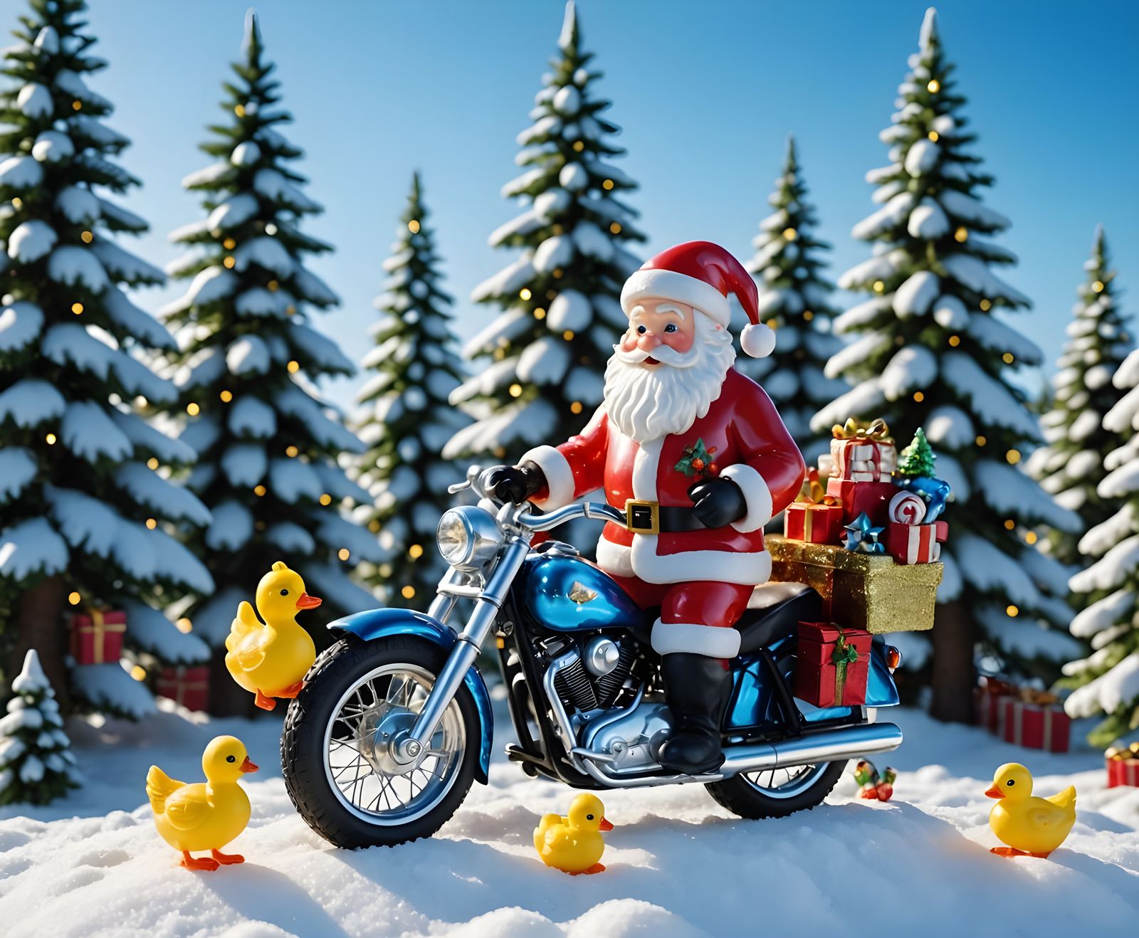 Surreal Christmas Scene Reimagined in Fantasy Glass Sculptur...