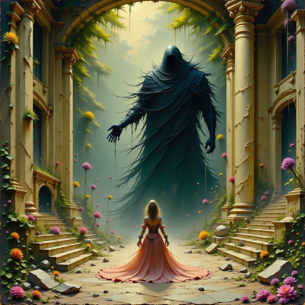 Nature Reclaims Opulent Ballroom in Baroque Style