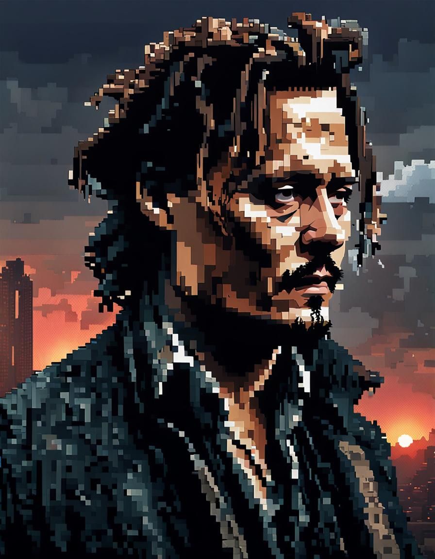 Pixel Art Portrait - Johnny Depp