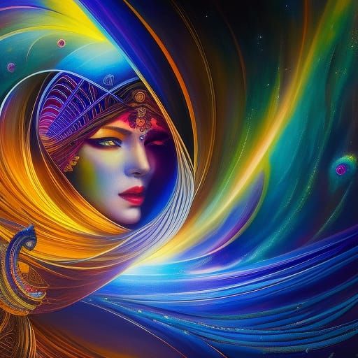 Saturated Geometric Patterns with Colorful Lighting