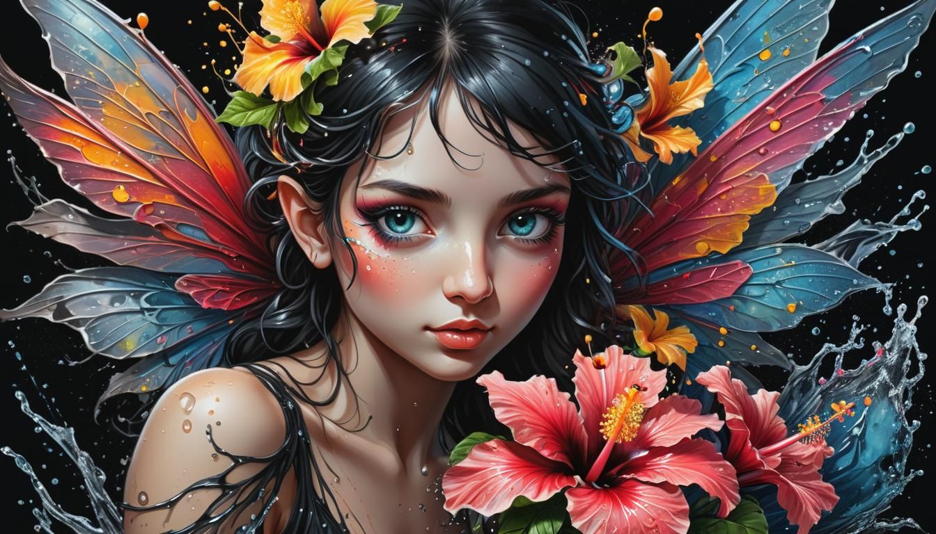 Visualize an (((ultra detailed fairy))), its hyperdetailed e...